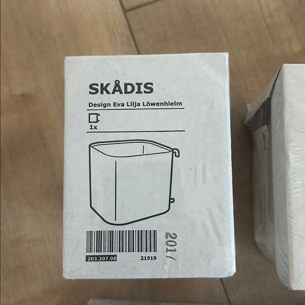 NEW IKEA Skadis White Containers (3) 203.207.98 & White Tray 003.207.99 Pegboard